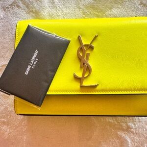 Saint Laurent Yellow Clutch Bag